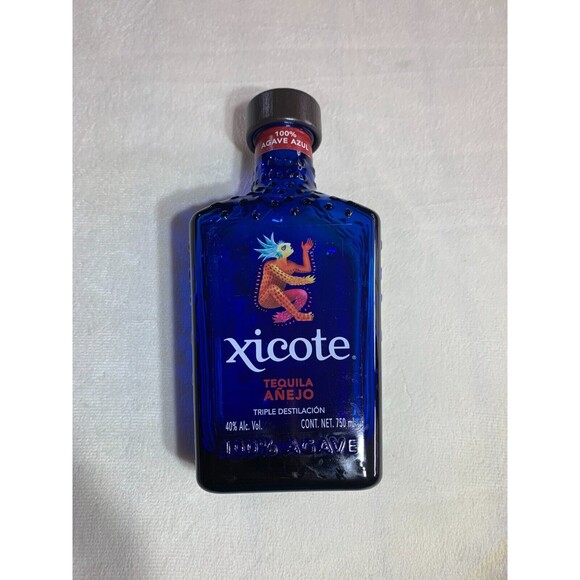 Xicote Tequila Añejo Bottle Empty Cobalt Blue Orange Rare Collect Decor Crafter - Picture 8 of 8